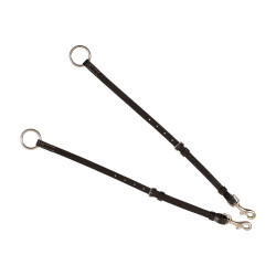 Equestro borsttuig van leer met sierstiksel en afneembare martingaal Donkerbruin Equestro borsttuig van leer met sierstiksel en afneembare martingaal Donkerbruin