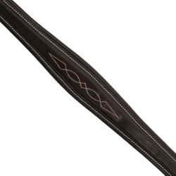 Equestro borsttuig van leer met sierstiksel en afneembare martingaal Donkerbruin Equestro borsttuig van leer met sierstiksel en afneembare martingaal Donkerbruin