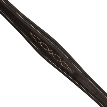 Equestro borsttuig van leer met sierstiksel en afneembare martingaal Donkerbruin Equestro borsttuig van leer met sierstiksel en afneembare martingaal Donkerbruin