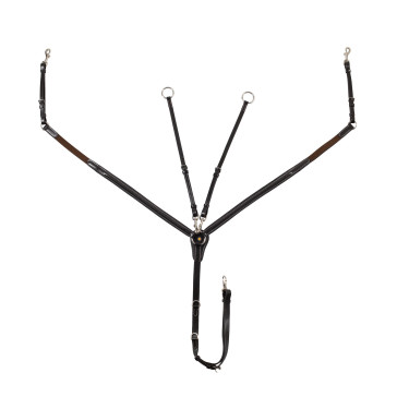Equestro borsttuig van leer met elastische inzetstukken en afneembare martingaal Donkerbruin