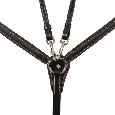 Equestro borsttuig van leer met elastische inzetstukken en afneembare martingaal Donkerbruin