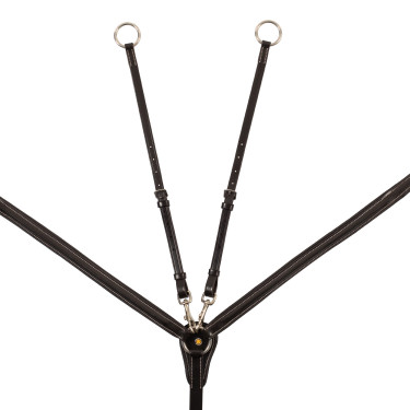 Equestro borsttuig van leer met elastische inzetstukken en afneembare martingaal Donkerbruin