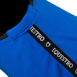 Equestro x FISE fleece deken met voorsluiting Blauw van Savoye Equestro x FISE fleece deken met voorsluiting Blauw van Savoye