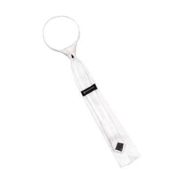 Equestro wedstrijdstropdas in vierkant wafelpatroon Wit