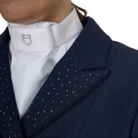 Damesfrac Equestro in technische stof met strass Marineblazer Marineblauw