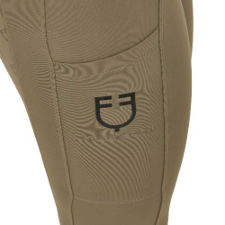 Dameslegging Equestro met hoge taille en riemlussen Walnoot Bruin