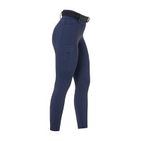 Dameslegging Equestro met hoge taille en riemlussen Walnoot Bruin