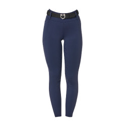 Dameslegging Equestro met hoge taille en riemlussen Marineblazer Marineblauw