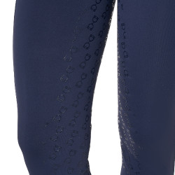 Dameslegging Equestro met hoge taille en riemlussen Marineblazer Marineblauw