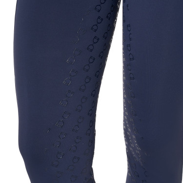 Dameslegging Equestro met hoge taille en riemlussen Marineblazer Marineblauw