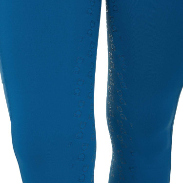 Dameslegging Equestro met hoge taille en riemlussen Koraalblauw