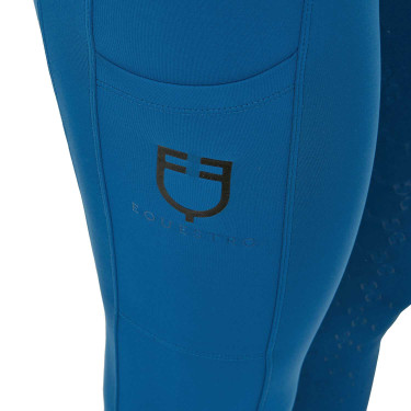 Dameslegging Equestro met hoge taille en riemlussen Koraalblauw