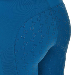 Dameslegging Equestro met hoge taille en riemlussen Koraalblauw
