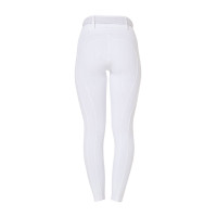 Dameslegging Equestro met hoge taille en riemlussen Wit
