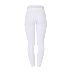 Dameslegging Equestro met hoge taille en riemlussen Wit Dameslegging Equestro met hoge taille en riemlussen Wit