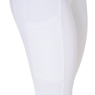 Dameslegging Equestro met hoge taille en riemlussen Wit Dameslegging Equestro met hoge taille en riemlussen Wit