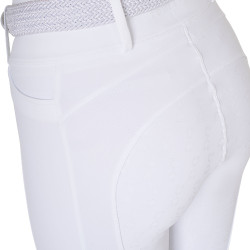 Dameslegging Equestro met hoge taille en riemlussen Wit Dameslegging Equestro met hoge taille en riemlussen Wit