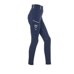 Meisjeslegging Equestro x FISE full grip slim fit coupe Marineblazer Marineblauw