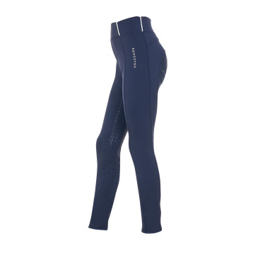 Meisjeslegging Equestro x FISE full grip slim fit coupe Marineblazer Marineblauw