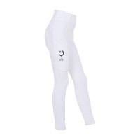 Meisjeslegging Equestro x FISE full grip slim fit coupe Wit