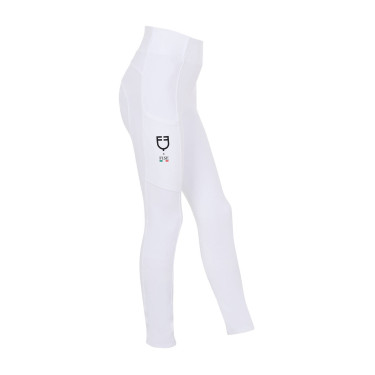 Meisjeslegging Equestro x FISE full grip slim fit coupe Wit