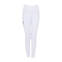 Meisjeslegging Equestro x FISE full grip slim fit coupe Wit