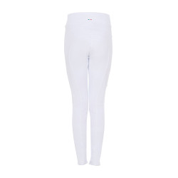 Meisjeslegging Equestro x FISE full grip slim fit coupe Wit