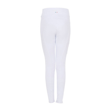 Meisjeslegging Equestro x FISE full grip slim fit coupe Wit