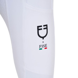 Meisjeslegging Equestro x FISE full grip slim fit coupe Wit
