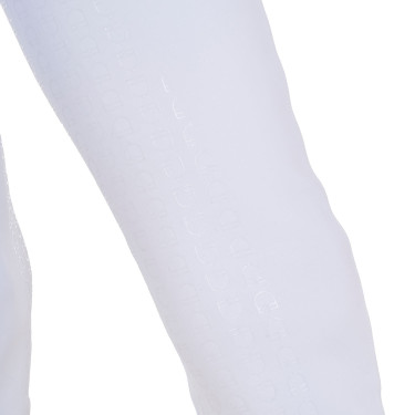 Meisjeslegging Equestro x FISE full grip slim fit coupe Wit