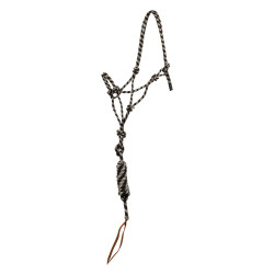 Pool’s koordhalster met knoop, met leadrope Beige / zwart