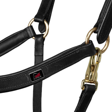 Leren halster Supreme Zweeds model Zwart