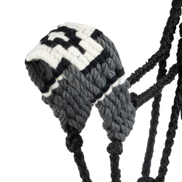 Pool’s mohair halster met Diamond-motief Zwart / grijs