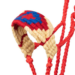 Pool’s mohair halster met Diamond-motief Rood / beige