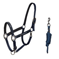 Equestro x FISE halsters, gevoerd en verstelbaar Marineblazer Marineblauw