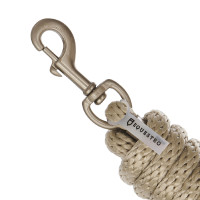 Equestro longeerlijn met stevige satijnen musketonhouder Beige