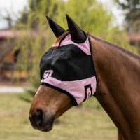 Equestro vliegenmasker met voorlogo Orchidee boeket Roze