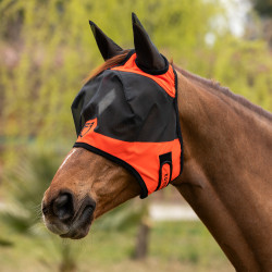 Equestro vliegenmasker met voorlogo Grenadine Rood