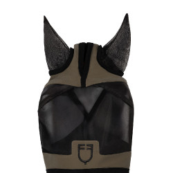 Equestro vliegenmasker met voorlogo Walnoot Bruin