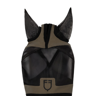 Equestro vliegenmasker met voorlogo Walnoot Bruin