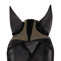 Equestro vliegenmasker met voorlogo Walnoot Bruin
