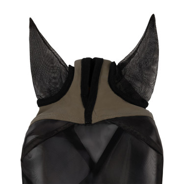 Equestro vliegenmasker met voorlogo Walnoot Bruin