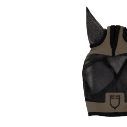 Equestro vliegenmasker met voorlogo Walnoot Bruin