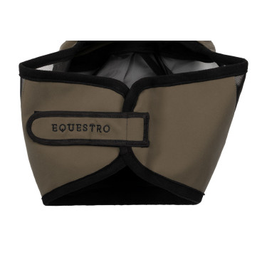 Equestro vliegenmasker met voorlogo Walnoot Bruin