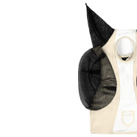 Tweekleurig Equestro vliegenmasker van mesh After glow / glanzend wit Tweekleurig Equestro vliegenmasker van mesh After glow / glanzend wit