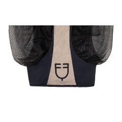 Tweekleurig Equestro vliegenmasker van mesh Antraciet / grijze flanelle