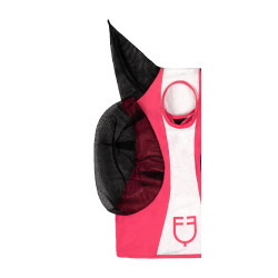 Tweekleurig Equestro vliegenmasker van mesh Kamperfoelie / glanzend wit Roze