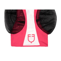 Tweekleurig Equestro vliegenmasker van mesh Kamperfoelie / glanzend wit Roze
