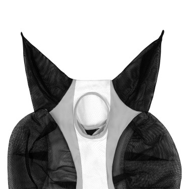Tweekleurig Equestro vliegenmasker van mesh Maansteen / glanzend wit