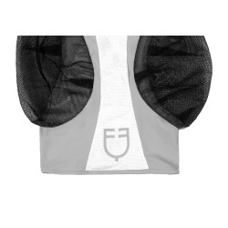 Tweekleurig Equestro vliegenmasker van mesh Maansteen / glanzend wit